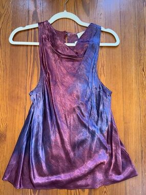 Nation LTD Purple Kate Drape Cowl Neck Tank Top